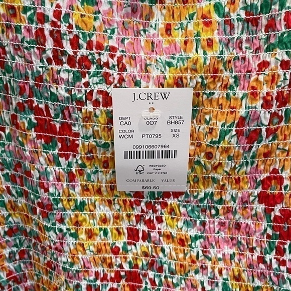 NWT women’s J.Crew Flowered Tank Top, size: XS - Picture 5 of 7